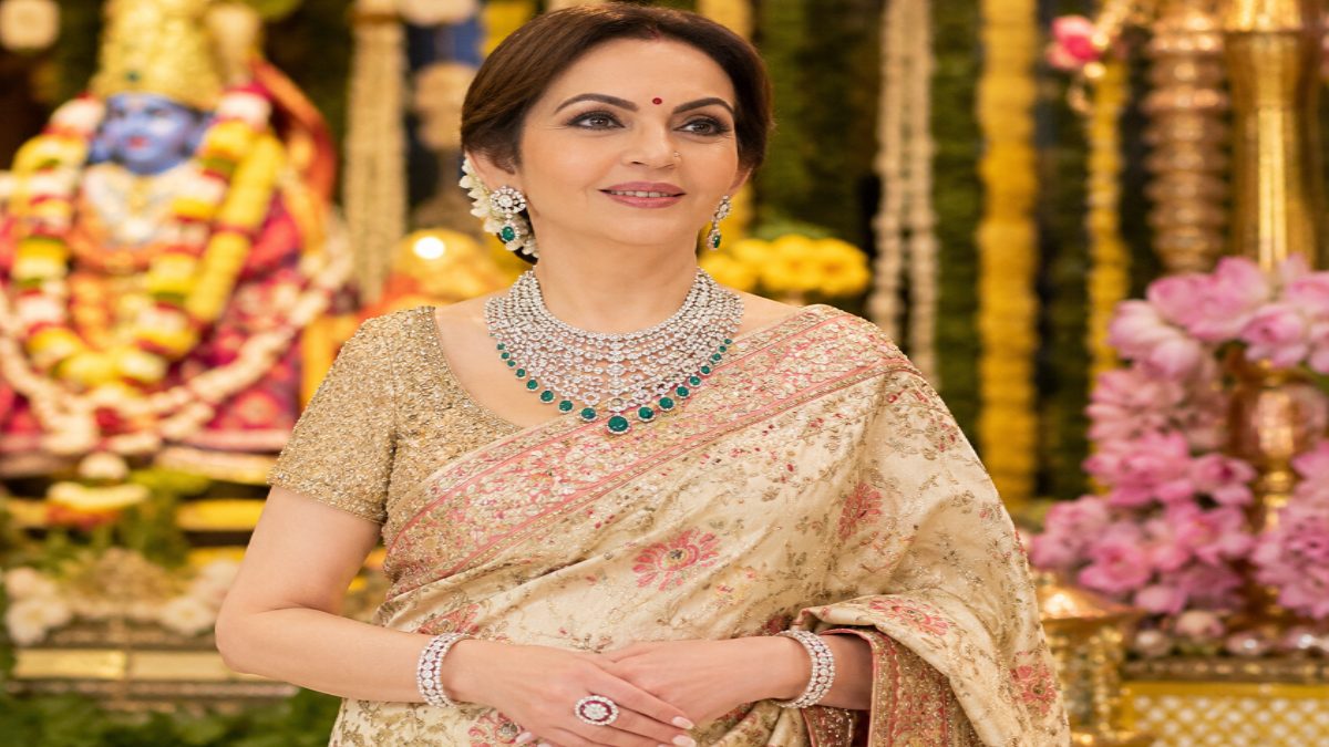 Nita Ambani Glitters in Diamond Jewels and Traditional Saree During Krishna Janmashtami Celebrations
