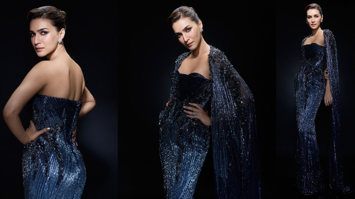 Kriti Sanon Stuns In Midnight-Blue Gaurav Gupta Gown Adorned With 5,500 Crystals, Redefining Red Carpet Glamour