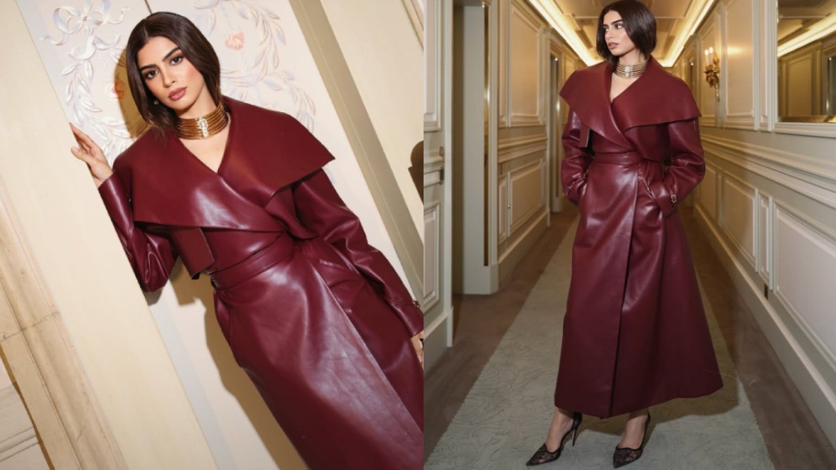 Khushi Kapoor Brings Kapoor Glamour to Paris in Burgundy Leather and Gold Jewellery
