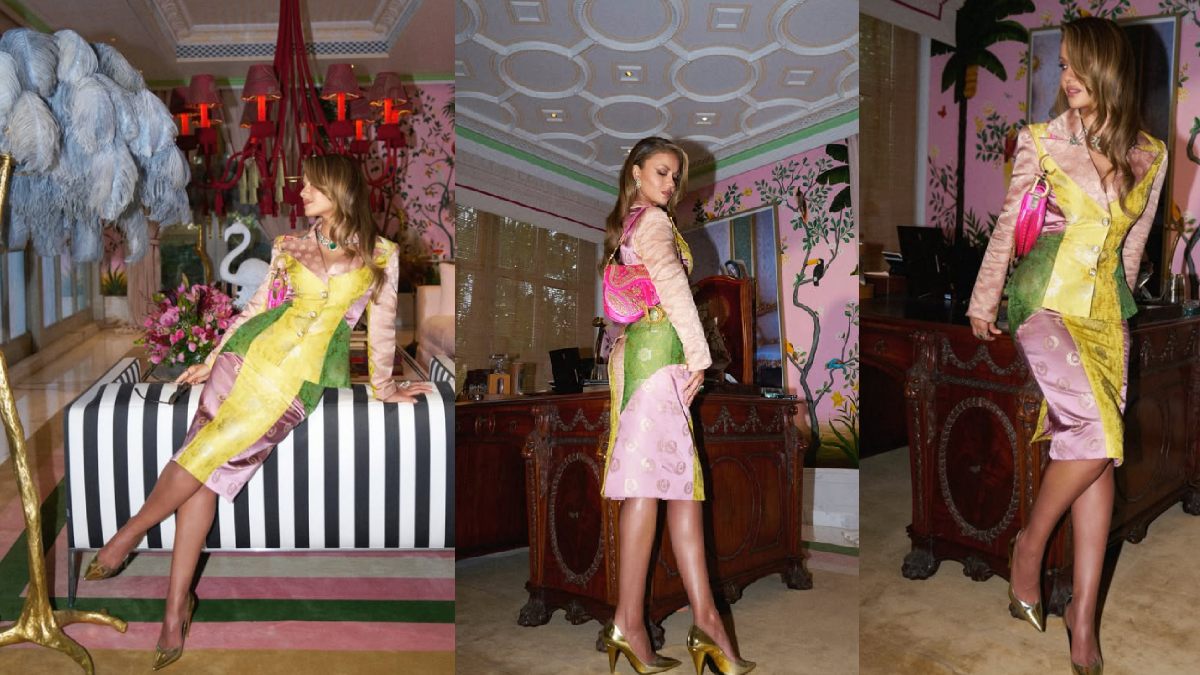 Natasha Poonawalla Brings Old-School Opulence Back In An Archival Versace Banarasi Look