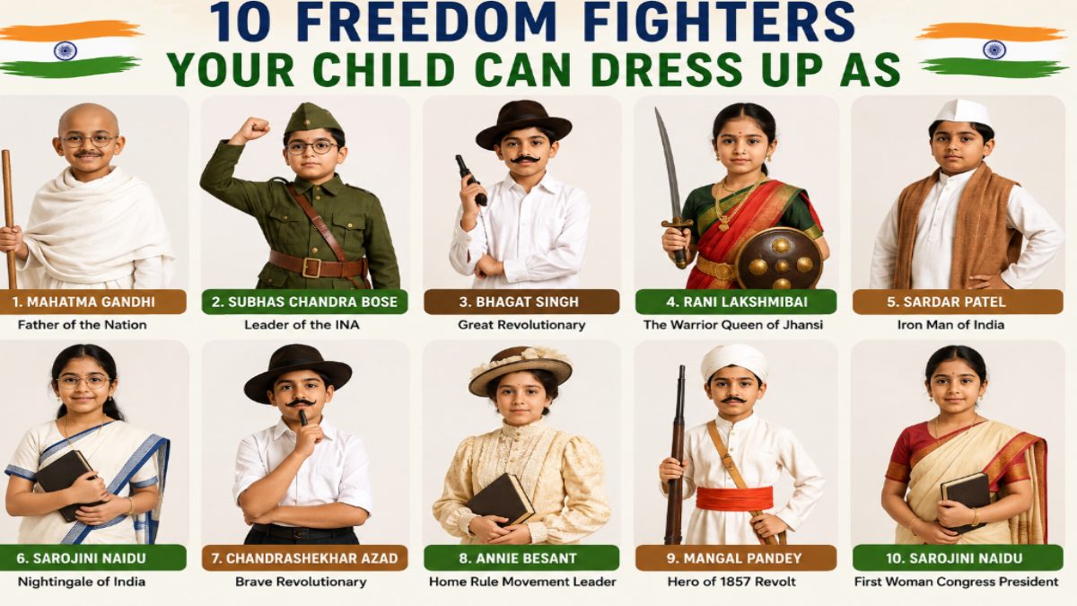 10 Freedom Fighters Your Child Can Dress Up As for Independence Day 2026