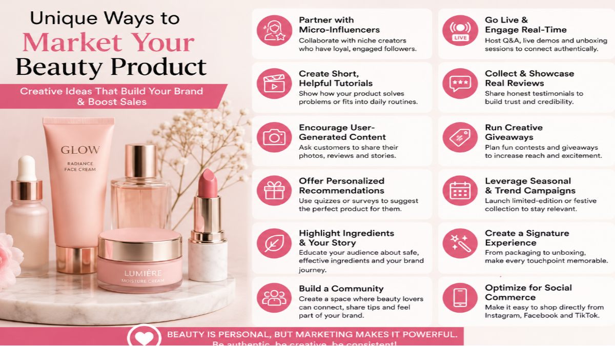 Unique Ways to Market Your Beauty Product: Creative Strategies to Stand Out in a Competitive Market