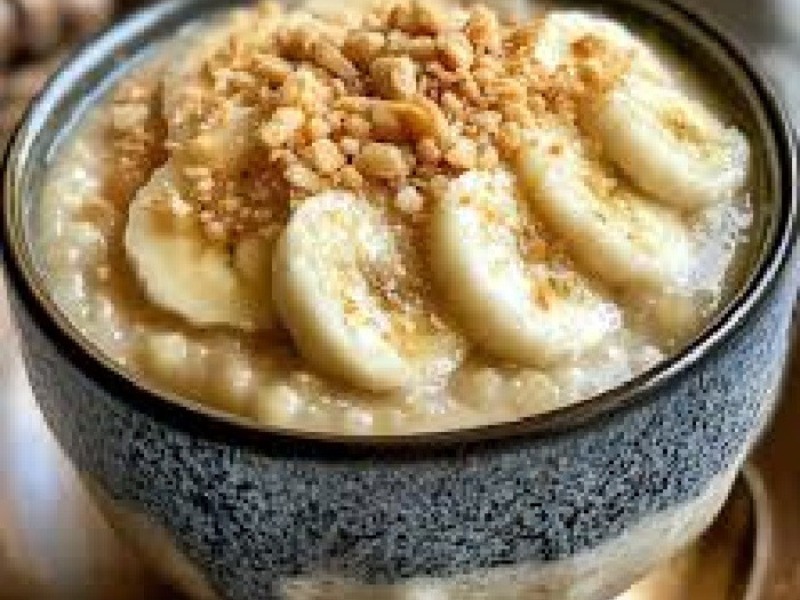 Authentic Laos Tapioca Pudding with Bananas