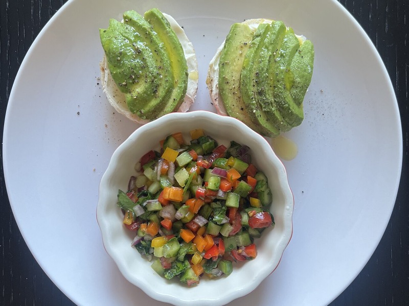 Avocado Salad with Bell Pepper and Tomatoes
