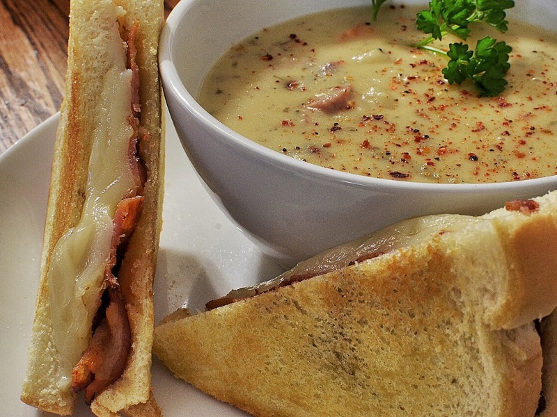 Cheddar Potato Soup with Bacon