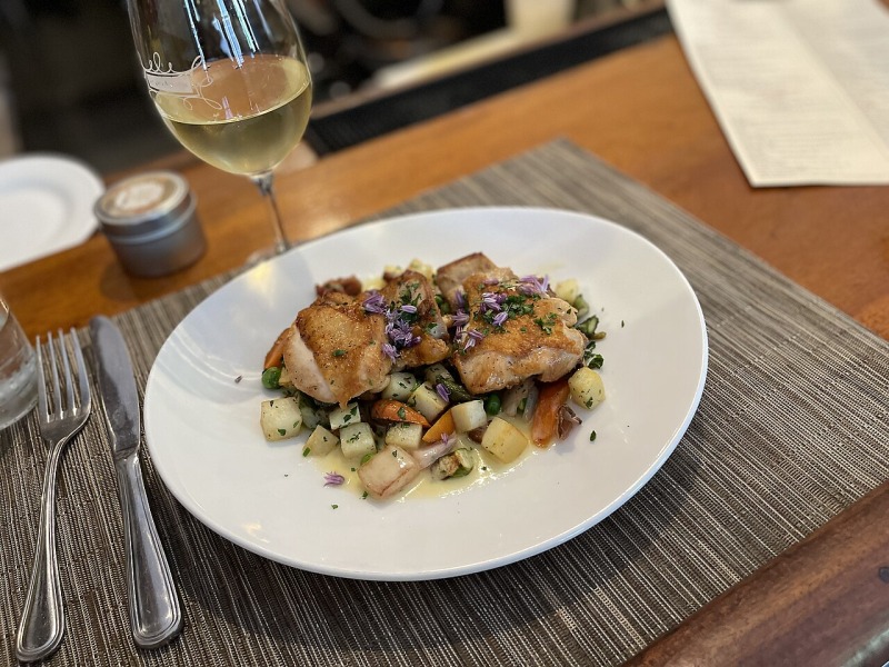 Crispy Chicken Thighs with Spring Vegetables
