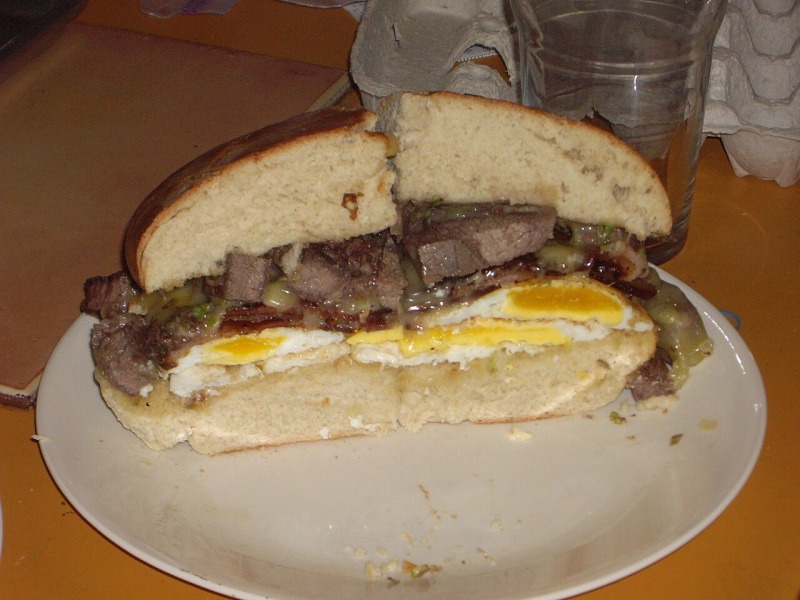 Egg-in-a-Hole Sandwich with Bacon and Cheddar