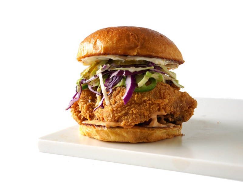 Fried Chicken Sandwich with Slaw and Spicy Mayo