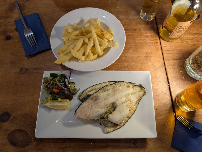 Grilled Flatfish With Pistachio-Herb Sauce