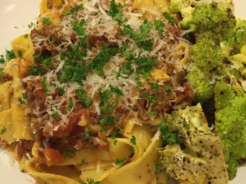 Homemade Pappardelle with Bolognese Sauce