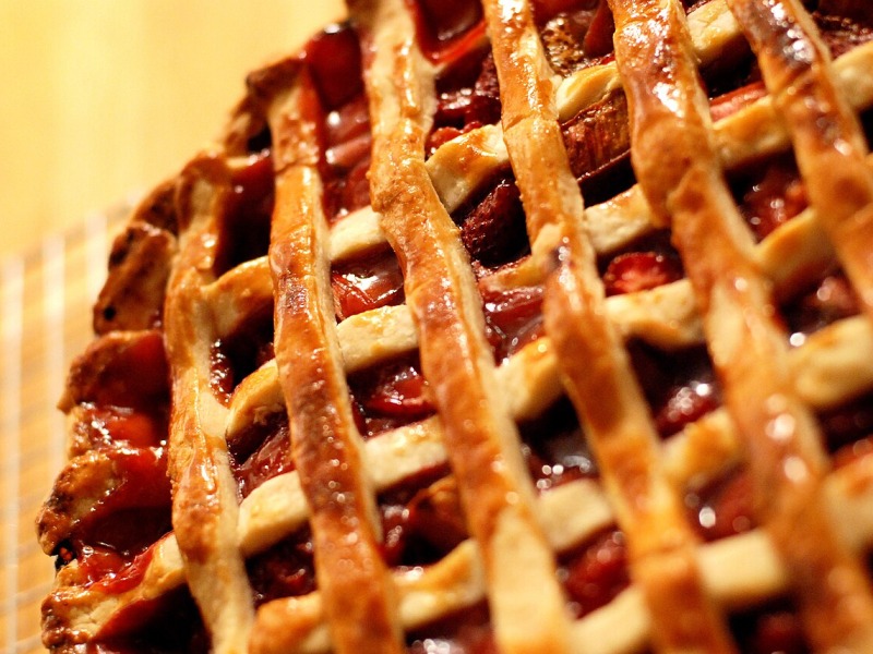Lattice-Topped Strawberry-Rhubarb Pie