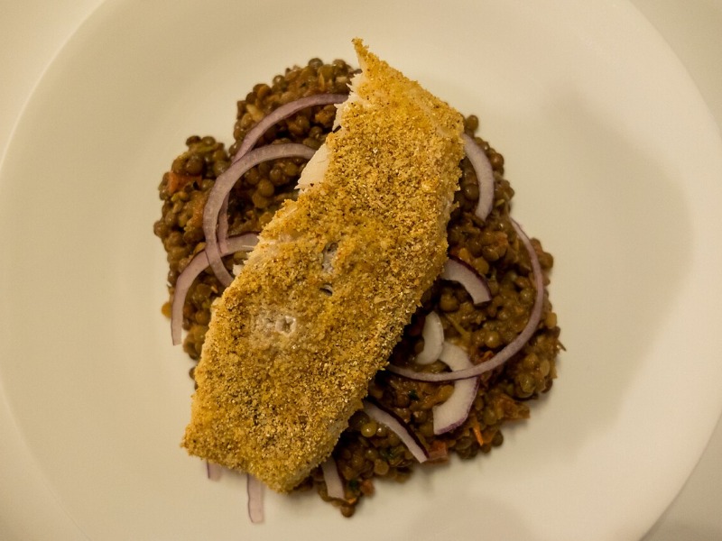 Sautéed Cod With Lentils