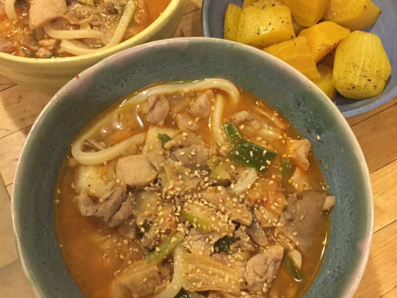 Udon With Chicken and Scallions